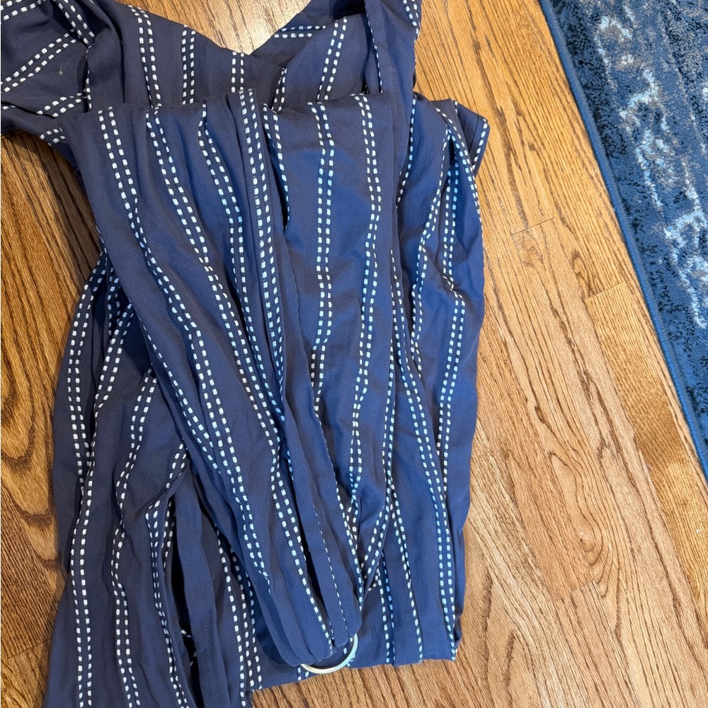 solly baby Navy Blue and White Striped Ring Sling